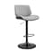 Armen Living Brock Adjustable Gray Faux Leather and Walnut Wood Bar Stool with Black Base LCBCBABLBLGR - alternate 1